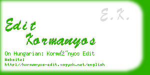 edit kormanyos business card